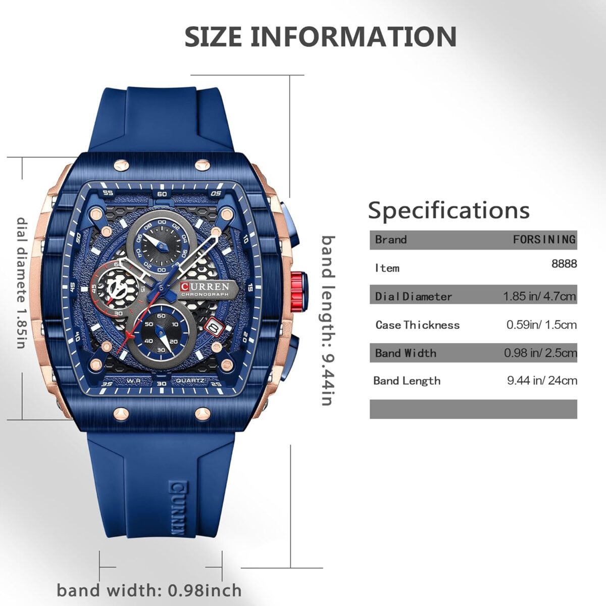 Curren 8442 Multi-function Cronograph Watch For Men – Blue - Image 4
