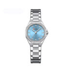CURREN 9100 Elegant Fashion Stainless Steel Ladies Watch- Silver Sky Blue