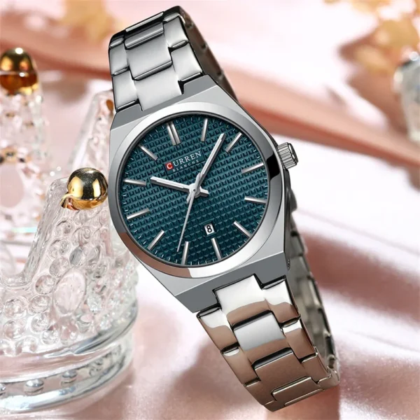 Curren 8439 Watch For Women – Sliver Chain and Blue Dial