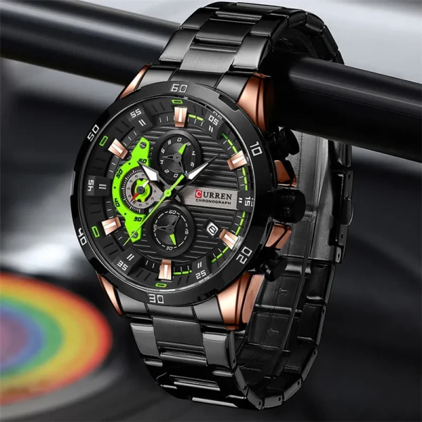 Curren 8402 OriginalWatch for Men – Rose Gold Black