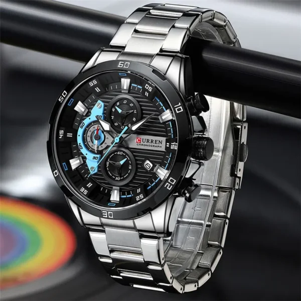 Curren 8402 Original Watch for Men – Silver Black