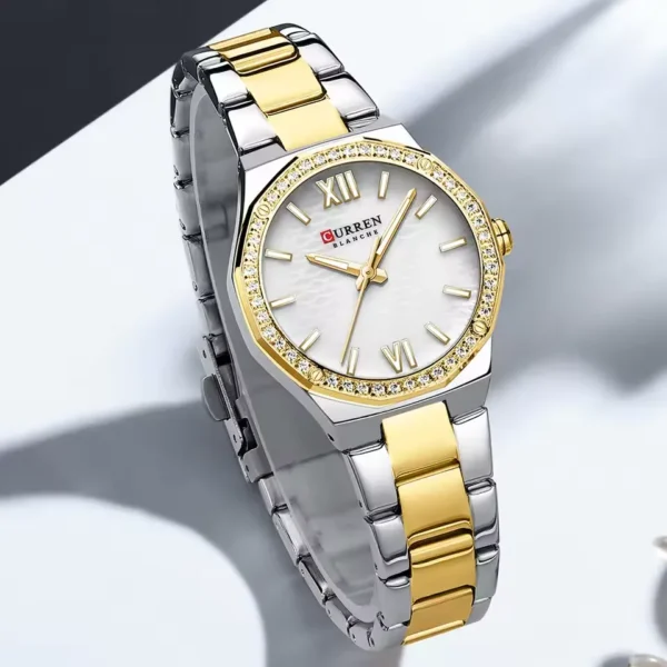 Curren 9103 Watch For Women – Gold White