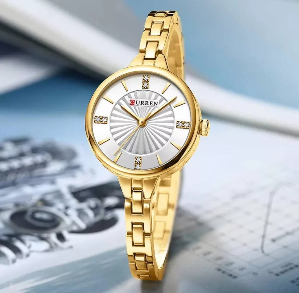 Curren 9097 For Women – Gold White