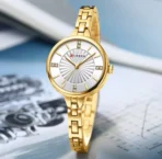 Curren 9097 For Women – Gold White
