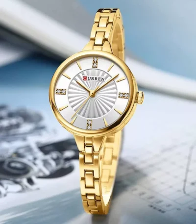 Curren 9097 For Women – Gold White