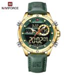 Naviforce 9208 Watch For Men – Golden Green