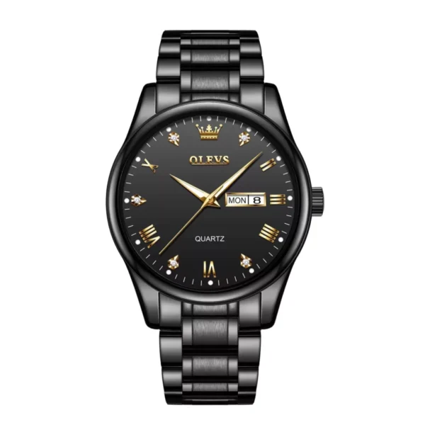 OLEVS 5563 Premium Quality Watch For Men Full Black