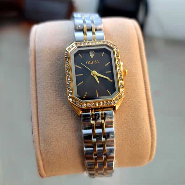 Oliya 6810 Woman Watch Golden Silver and Black