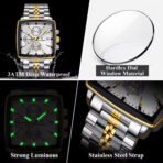 POEDAGAR 866 Luxury Square Chronograph Men’s Watch - Image 3