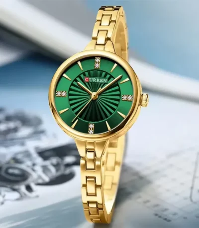 Curren 9097 For Women – Gold Green