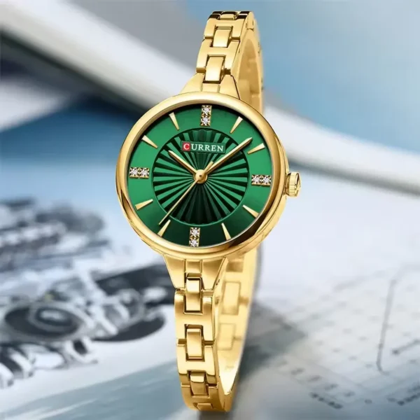 Curren 9097 For Women – Gold Green