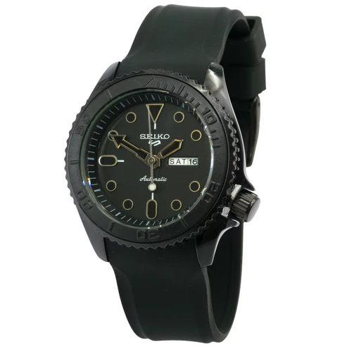Stylish SEIKO Sweep Movement Quartz Watch- Full Black