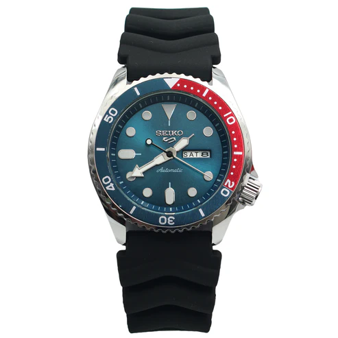 Stylish SEIKO Sweep Movement Quartz Watch-Silver and blue