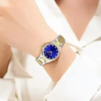 CURREN 9100 Ladies Watch - Silver Golden and Blue - Image 2