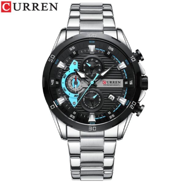 Curren 8402 Stainless Steel Luminous Dial with Chronograph Men watch