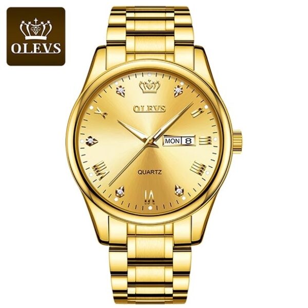 OLEVS 5563 Premium Quality  Watch For Men Full Golden