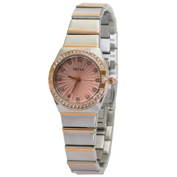 Original 889 Oliya Watch  For Woman Stone Silver and Pink