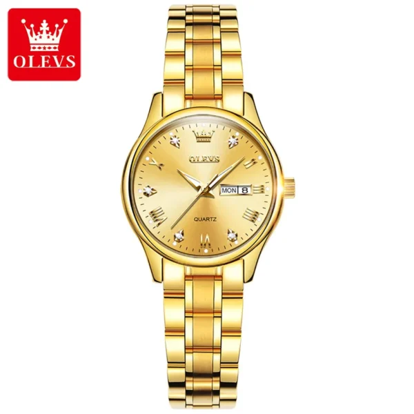 OLEVS 5563 Premium Quality Watch For Woman Full Golden