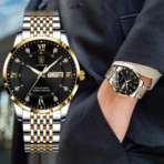 Poedagar 836 Watch – Gold Black For Men - Image 2