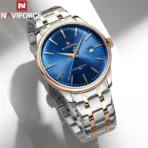 Naviforce 9230 Watch For Men - Sliver Rose Gold Blue - Image 2