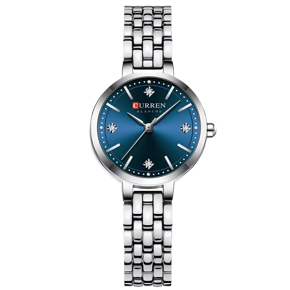 C9106-Silver-Blue Curren 9106 Silver Blue Watch For Women - Image 1