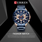 CURREN 8363 Original Watch for Men - Rose Gold Black