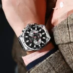 CURREN 8363 Original Watch for Men - Silver Black