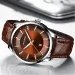 Curren 8365 Silver Coffee Watch For Men - Image 4