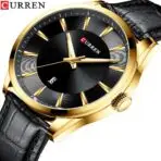 Curren 8365 Gold Black Watch For Men - Image 2