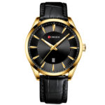 Curren 8365 Gold Black Watch For Men