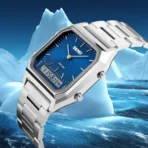 SKMEI 1220 Watch For Men-Silver Blue - Image 2