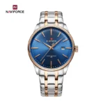 Naviforce 9230 Watch For Men - Sliver Rose Gold Blue