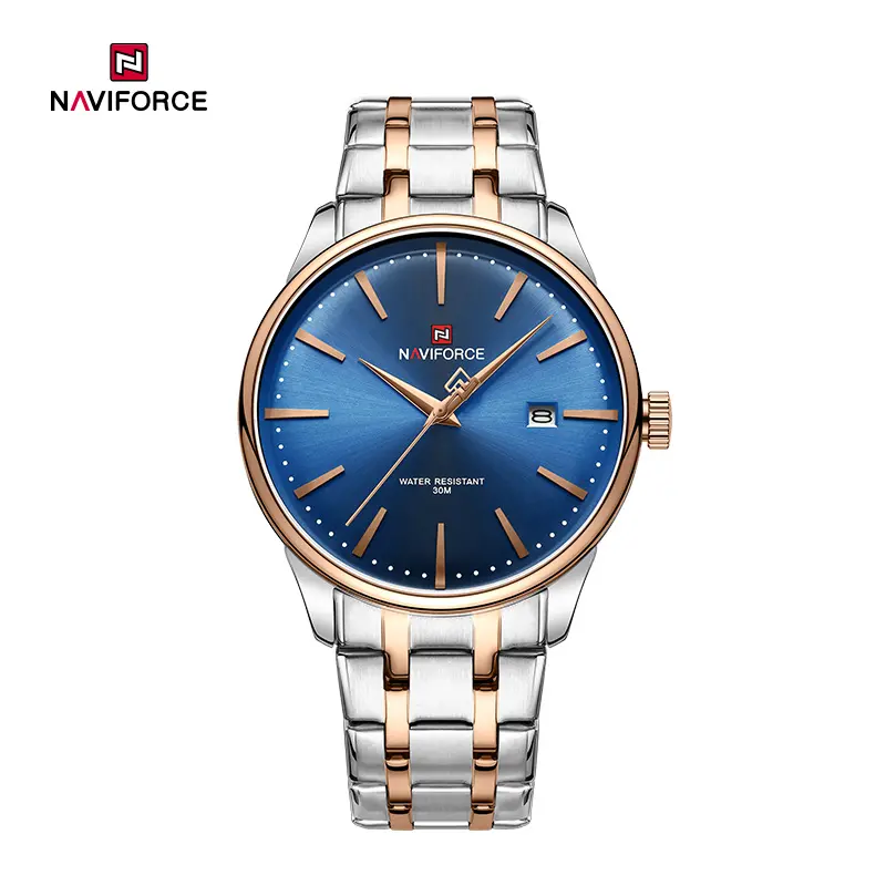NF9230- watch for men Naviforce 9230 Watch For Men - Sliver Rose Gold Blue - Image 1