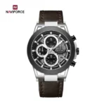 Naviforce 8073 Watch For Men - White Coffee