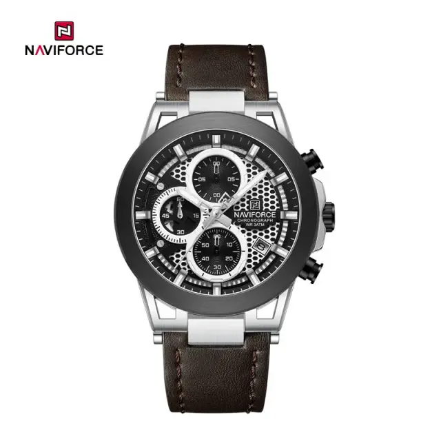 NaviforceNF8073_ watch for men Naviforce 8073 Watch For Men - White Coffee - Image 1