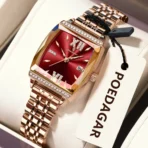 Poedagar 795 Watch For Woman-Rose Gold and Red