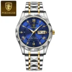 Poedagar 615 Watch For Man-Golden Silver Blue