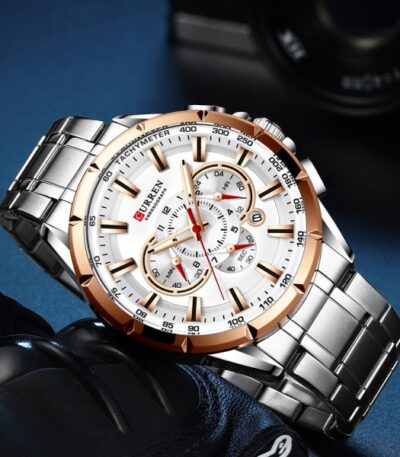 CURREN 8363 Original Watch for Men - Full Silver