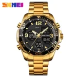 SKMEI 1649 Digital Analog Watch  For Men-Golden Black