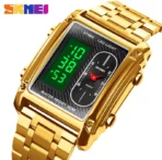 SKMEI 1868 Multiple Time Digital Watch For Watch For Men-Golden - Image 2