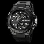SKMEI 2031 Multifunction Dual Time Chrono Date Quartz Watch-Black