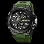 SKMEI 2031Multifunction Dual Time Chrono Date Quartz Watch-Green
