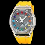 SKMEI 2100 New Fashion Digital Analog Quartz Watch-Yellow