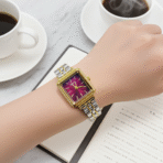 OLIYA 2038 Watch for Ledies – Silver Golden Red - Image 3