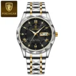 Poedagor 615 Watch For Men-Golden Silver Black