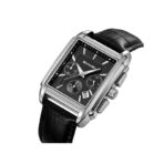 SKMEI 2339 Chronograph Watch For Men-Silver Black Leather - Image 2