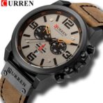 Orginal Curren 8314 Leather Wrist Watch For Men–Brown and Gray - Image 4