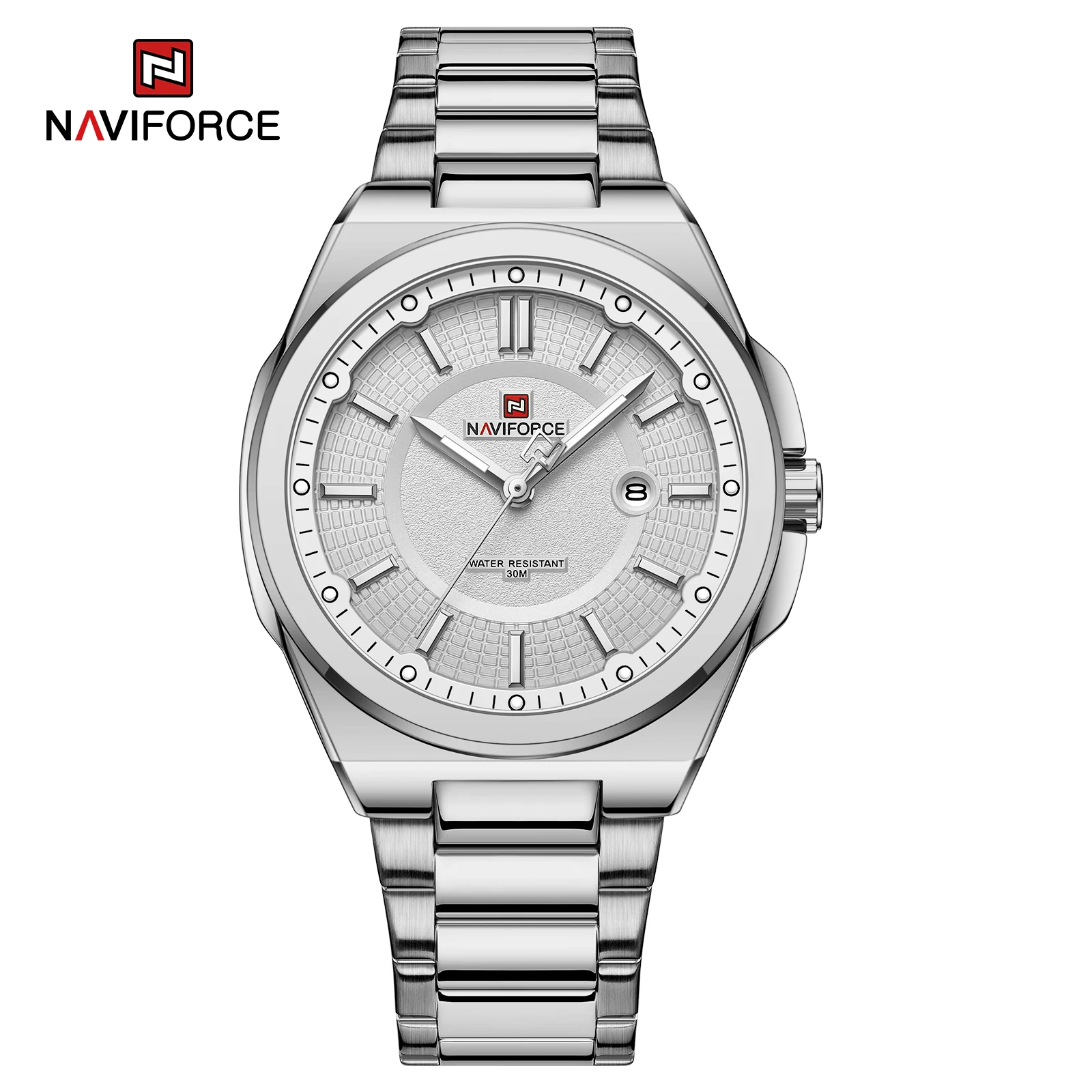 Naviforce Nf 9212- Silver White Watch Price In Bangladesh Naviforce 9212 Watch For Men- Silver White - Image 1