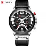 Curren 8329 Watch For Men-Silver Black
