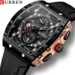 CURREN 8442 Multi-function Chronograph Men Watch- Rose Gold & Black